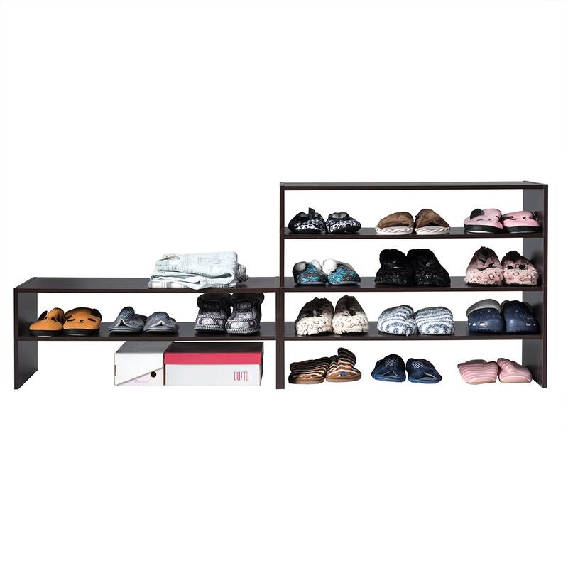 Costway 3 PCS Stackable Shoe Rack 31-Inch Horizontal Organizer 2-tier - See Details
