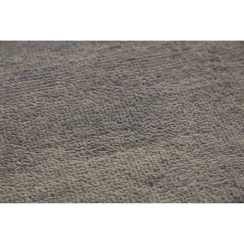 Hand Knotted Oriental 100% Wool Carpet Modern Solid Greys & Charcoal Gabbeh Runner Rug - 10' 1'' X 3' 0''