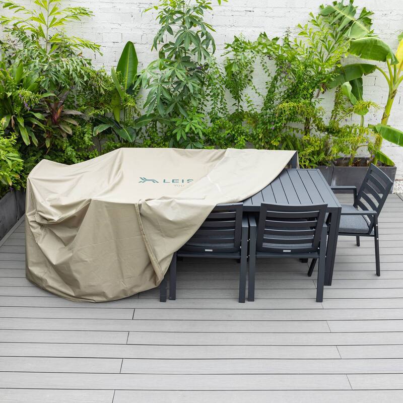 LeisureMod Chelsea Outdoor Rain Cover for 63" & 87" Patio Dining Set - Durable Furniture Cover