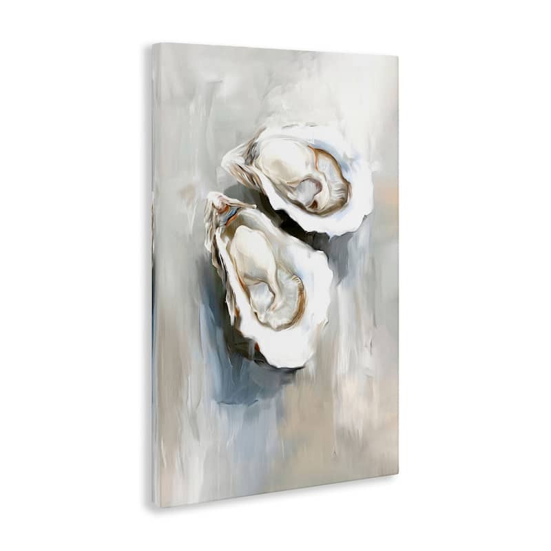 Stupell Two Oysters Seashell Mirage Canvas Wall Art Design By Ramona Murdock