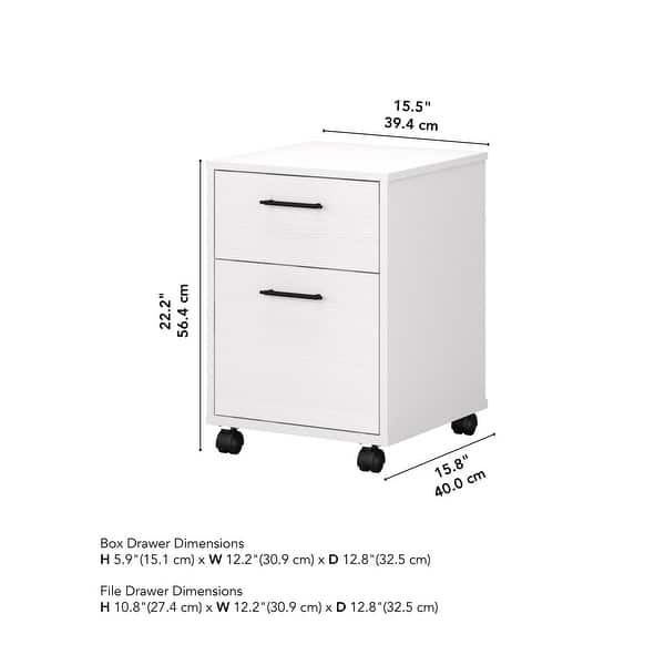 dimension image slide 1 of 12, Key West 2 Drawer Mobile File Cabinet by Bush Furniture