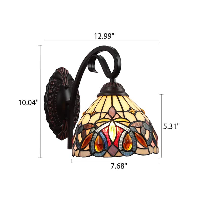 Tiffany Victorian Design 1-light Dark Bronze Wall Sconce