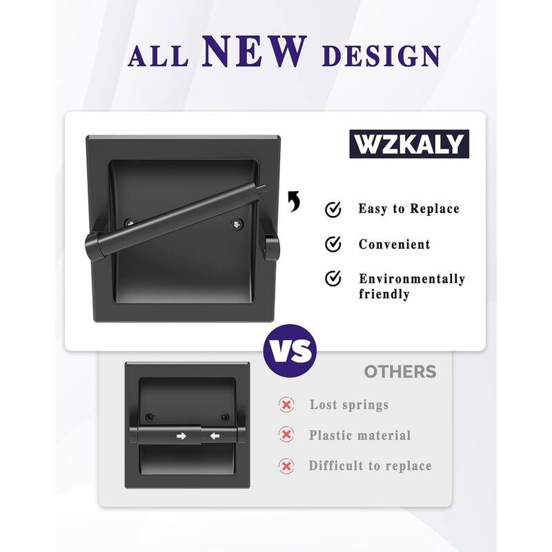 Embedded toilet paper holder, modern hotel style rotating wall mounted toilet paper holder
