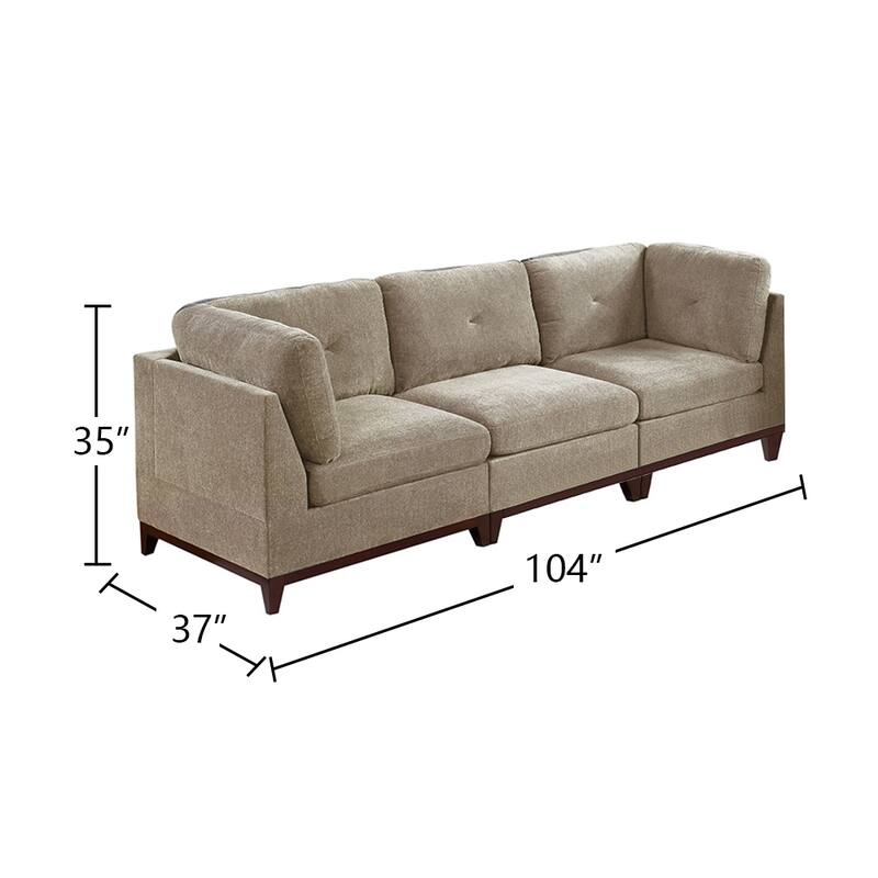 7 Piece Chenille Fabric Modular Sofa Set