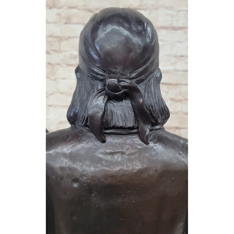 Hand Made Geronimo With Rifle By C.M Russell Bronze Sculpture Figurine