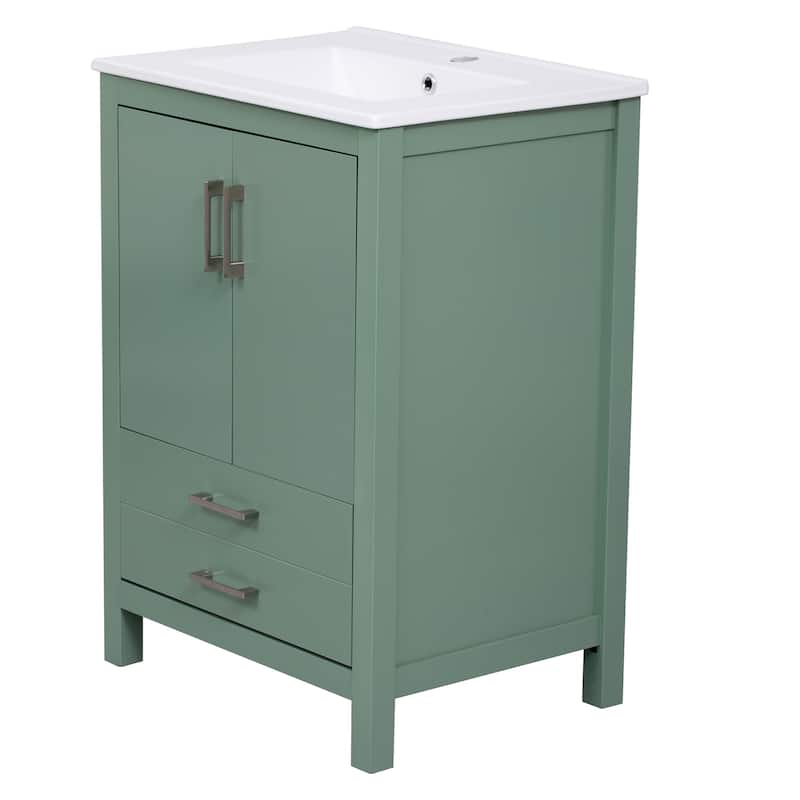 Bathroom Vanity with Sink Top Combo, Storae Cabinet with Soft Closing Doors, Single Sink Cabinet with Drawer and Storage Shelf