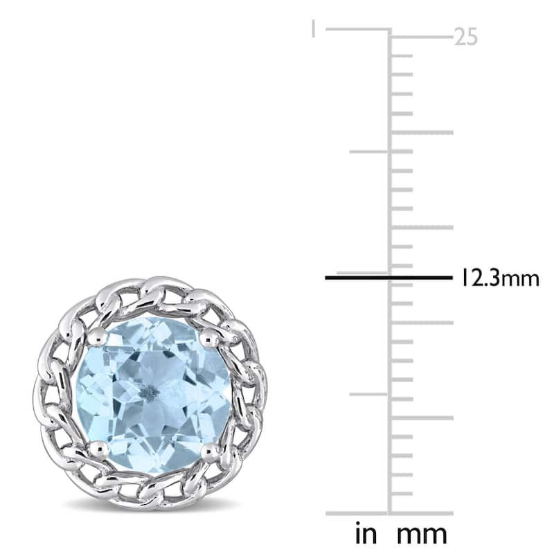 4 3/4 CT TGW Blue Topaz - Sky Fashion Post Earrings Silver