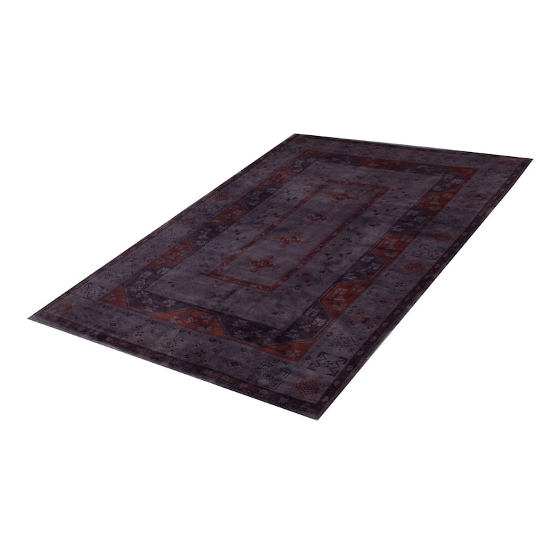 ECARPETGALLERY Hand-knotted Color Transition Purple Wool Rug - 6'6 x 9'2