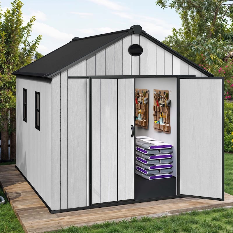 8x10 FT Outdoor Storage Shed with Floor
