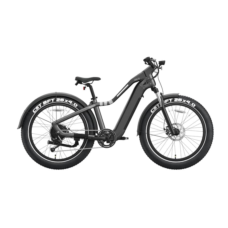 Electric Mountain Bike - Step Over Design, Black, Urban Commuter - 26