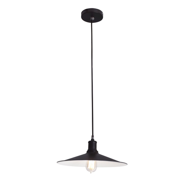 Bazz Lighting P14348 Vesta Single Light 14 Wide Integrated LED Pendant with Black Metal Shade