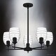 preview thumbnail 4 of 3, Luxury Contemporary Chandelier, 9.25H x 25W, with Casual Style, Matte Black, UQL5515 by Urban Ambiance - 9.25''H x 25''W x 25''D