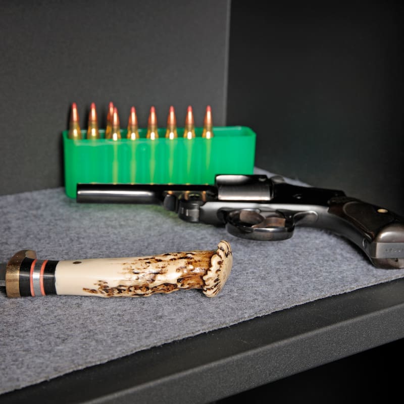 Metal Five Gun Locking Security Cabinet with Separate Ammunition Compartment