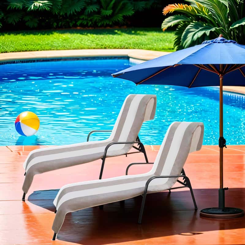 Superior Cabana Cotton Towel/ Chaise Lounge Chair Cover - Taupe