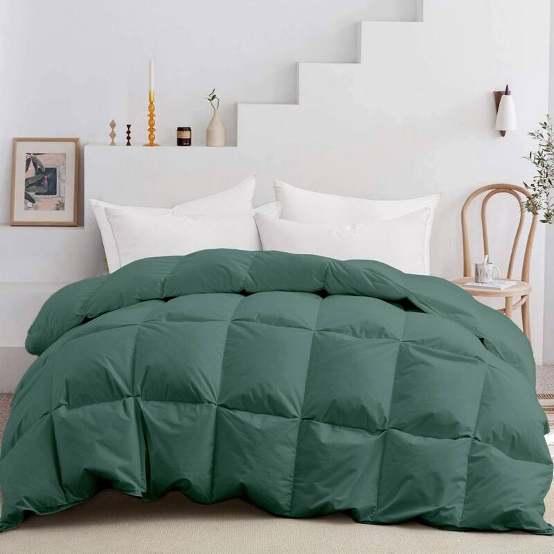 All Season Cotton Down and Feather Comforter - Full/Queen - Green