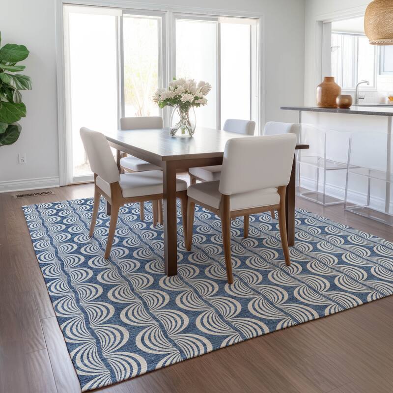 Machine Washable Indoor/ Outdoor Contemporary Chantille Rug