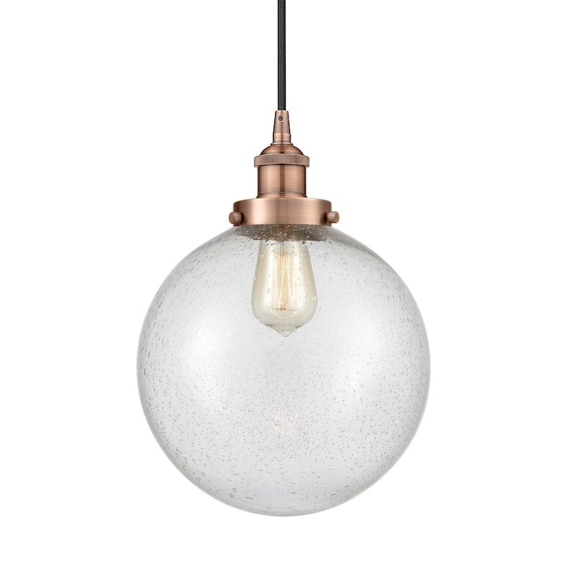 Innovations Lighting 616-1PH-14-10 Beacon Pendant Beacon 10" Wide - Antique Copper / Seedy