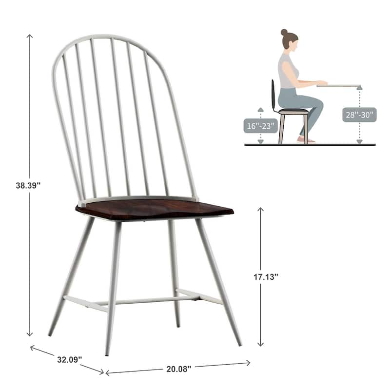 Belita Two-Tone Metal and Wood Spindle Back Dining Chairs (Set of 4) by iNSPIRE Q Modern