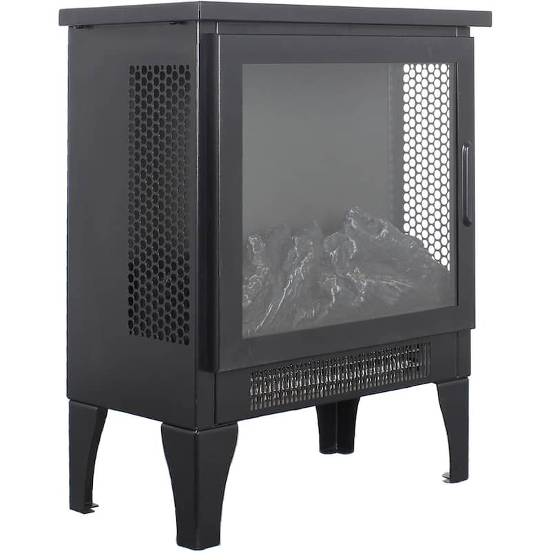 15" Freestanding Electric Fireplace Stove Heater with 3D Flame Effect