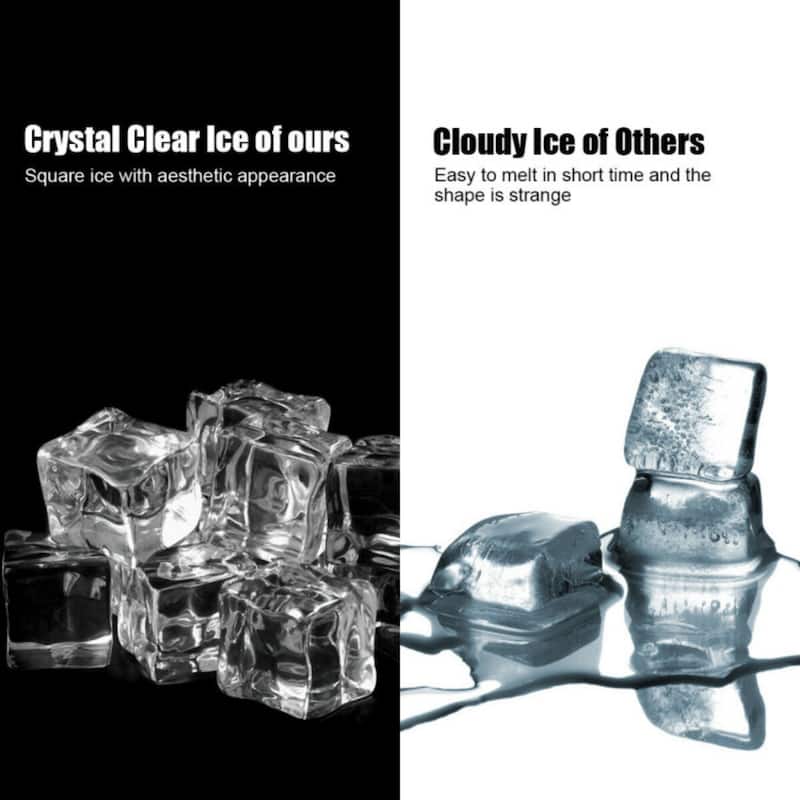 Countertop Ice Maker with Stainless Steel Body and Self-Cleaning 24 Ice Cubes PerCycle - 15" x 11.5" x 14" (L x W x H)