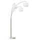 preview thumbnail 2 of 2, Broadway 3 Light Arch Floor Lamp, Brushed Nickel Finish with White Shades