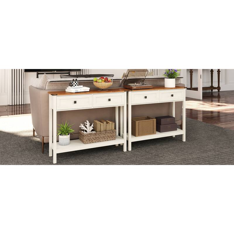 console table with 2 Drawer and buttom shelf