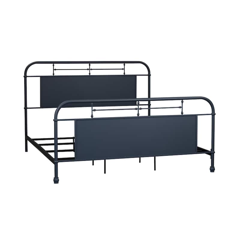 Vintage Series Distressed Metal King Metal Bed