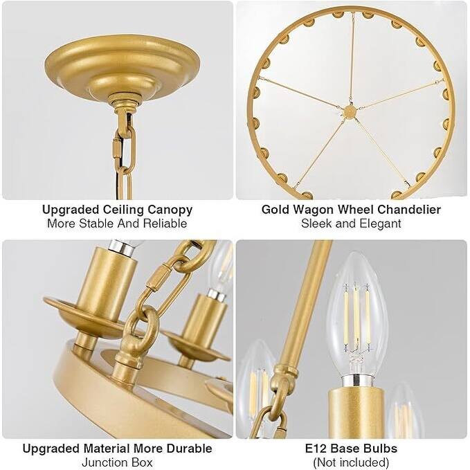 Luxury Wheel Chandelier, 16-54 Lights Single or Double Layer Round Pendant Light