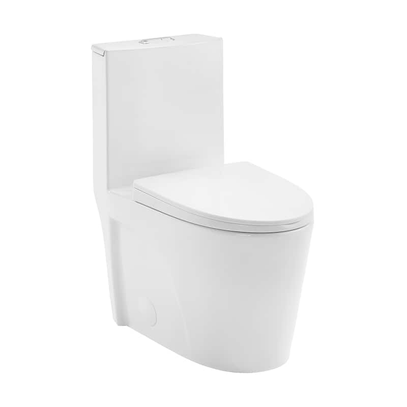 Angers One-Piece Elongated Toilet, 14" Rough-In 1.1/1.6 Gpf - 27.35" x 15.75" 30.3"