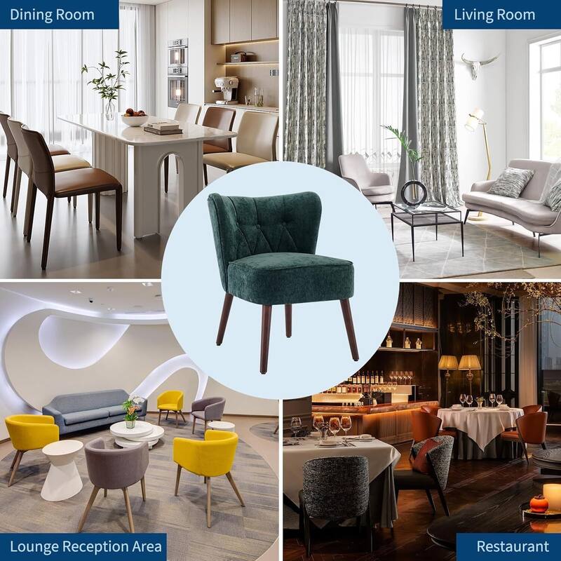 Mid-Century Fabric Accent Kitchen Dining Chairs for Living Room, Bedroom