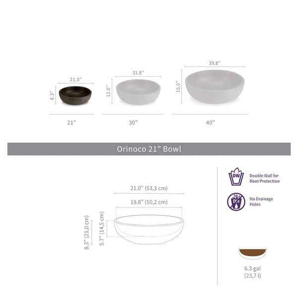 Crescent Garden Orinoco Outdoor Large Bowl Planter - Bed Bath & Beyond ...