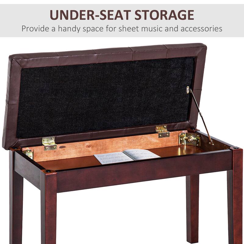 Faux Leather Button Tufted Bench with Storage and Wooden Frame