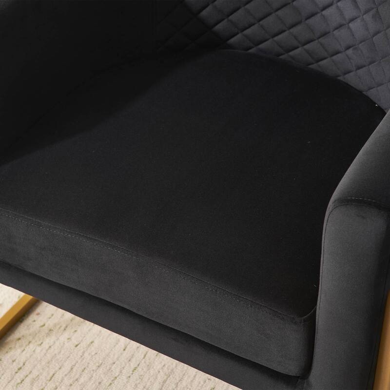 Fabric Upholstered Armchair, Button Tufted Lounge Reading Chair, Sofa Chair with Solid Wood Legs for Living Room, Bedroom