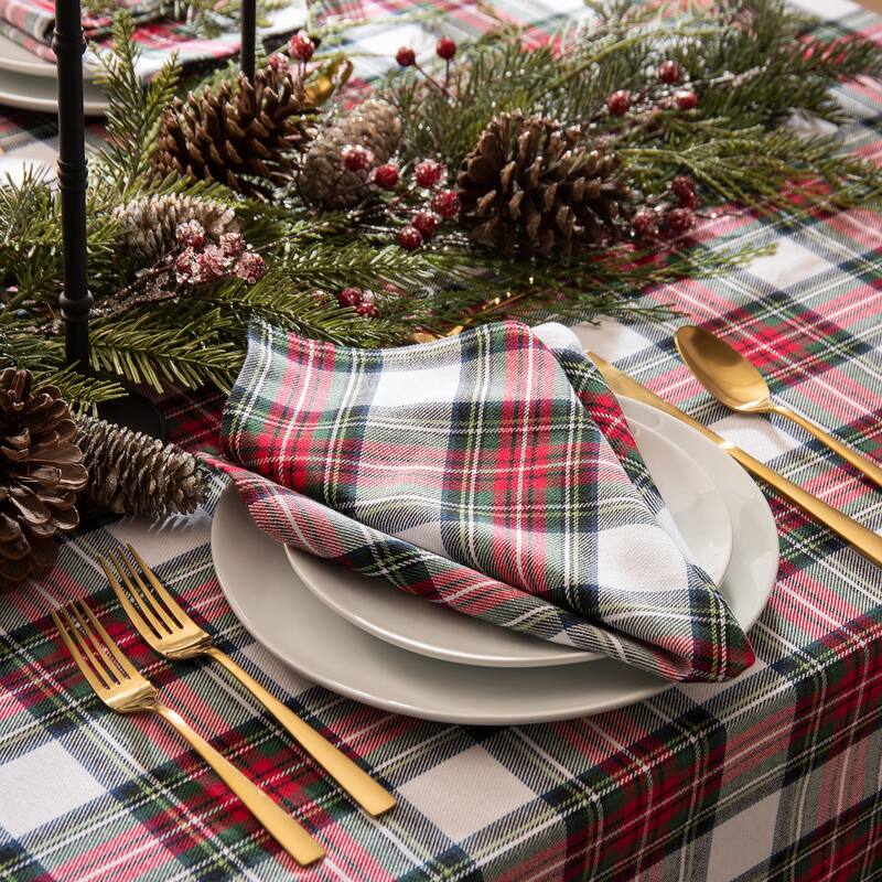 Christmas Classic Holiday Plaid Cotton Napkin Set of 8 - Set of 8