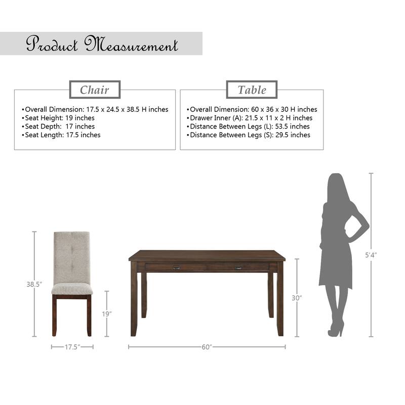 Codie Wood 5-Piece Dining Set