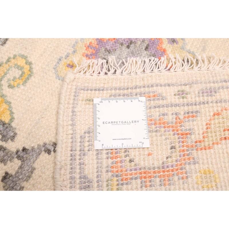 ECARPETGALLERY Hand-knotted Modern Oushak Light Khaki Wool Rug - 3'8 x 5'6