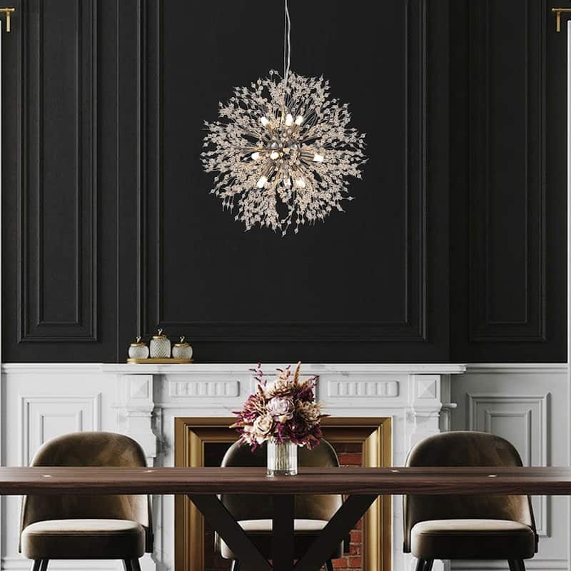 9 - Light Modern Metal Sputnik Pendant with Crystal Chandelier