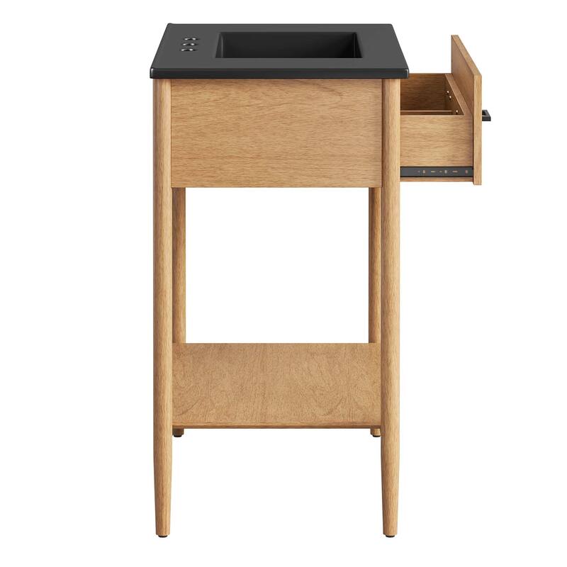 Zaire 18"/24"/30"/36"/48" Bathroom Vanity with Black Sink Top