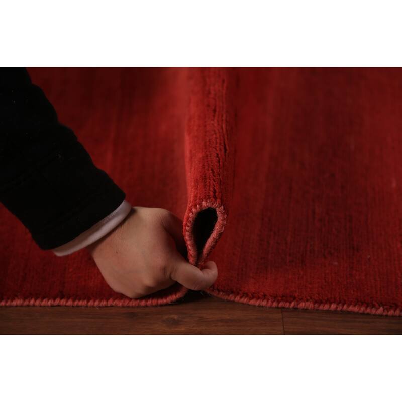 Red Gabbeh Oriental Area Rug Handmade Wool Carpet - 8'2" x 9'8"