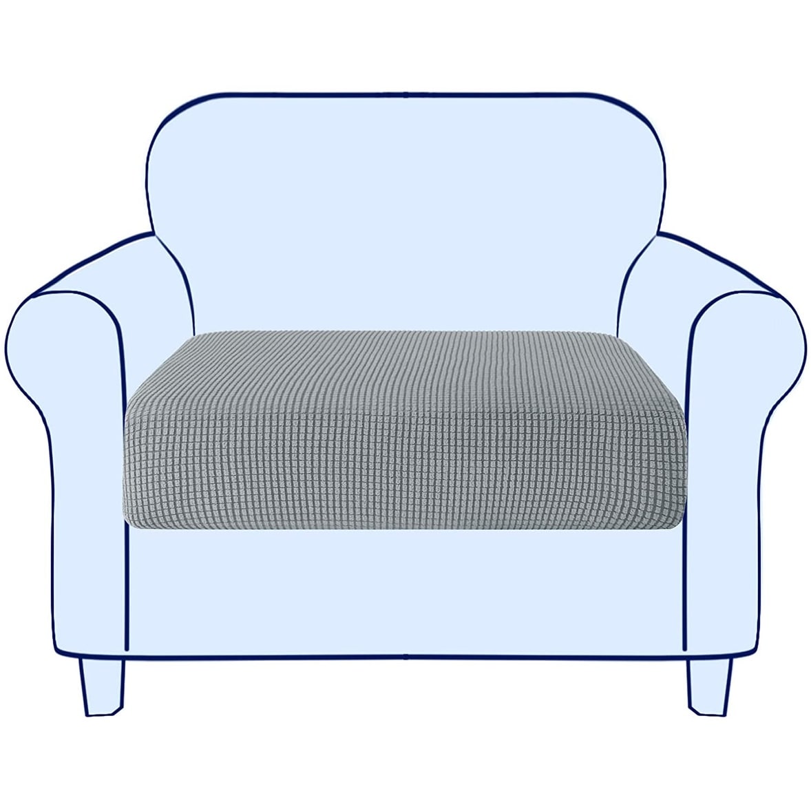 Subrtex stretch textured grid furniture seat cushion slipcover outlet