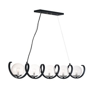 Curlicue 5-Light Pendant - black / polished nickel