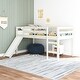 preview thumbnail 7 of 13, DHP Milton Kids' Low Loft Bed with Slide, Twin, Brown