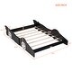 preview thumbnail 7 of 23, Full Size Race Car-Shaped Platform Bed with Wheels Wooden Platform Bed Frame with Support Slats, Twin Floor Bed