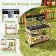 preview thumbnail 9 of 7, Outdoor Fir Wood Play Kitchen with Blackboard and Planting Pots-Natural - Multi