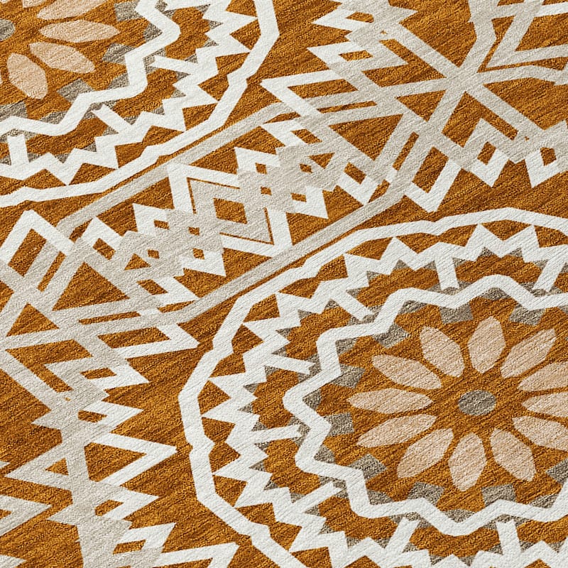 HomeRoots Floral Medallion Transitional Rectangle Outdoor Rug