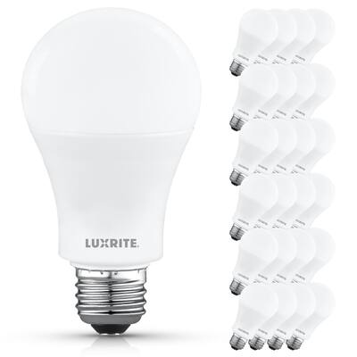 Luxrite A19 LED Light Bulb 12.5W=100W 3000K 1500LM Non-Dimmable E26 Damp Rated ETL Listed 24 Pack - Soft White