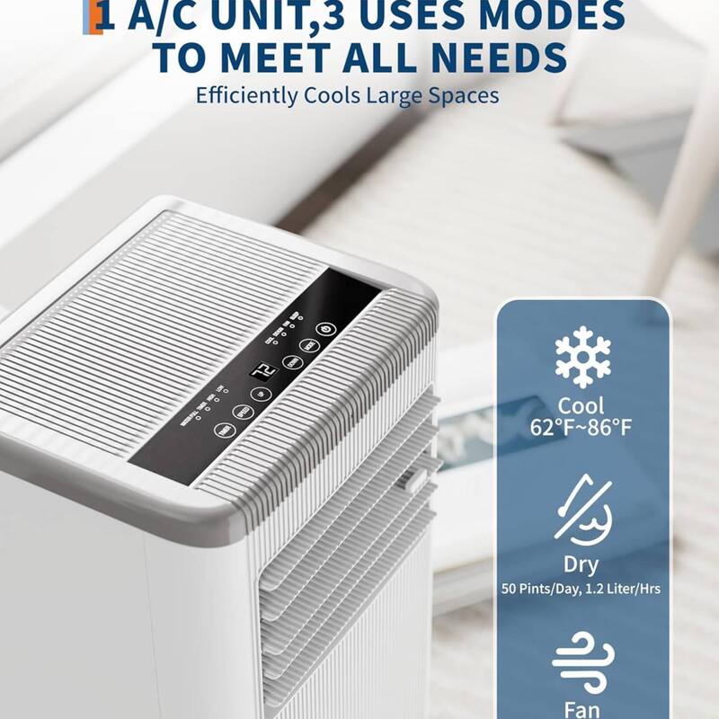 10000 BTUs Portable Air Conditioners with Heater for 450 Sq. Ft. - N/A