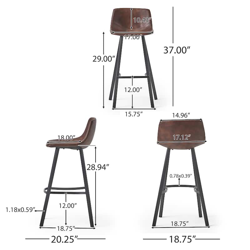Dax 30-inch Faux Leather Barstool (Set of 2) by Christopher Knight Home