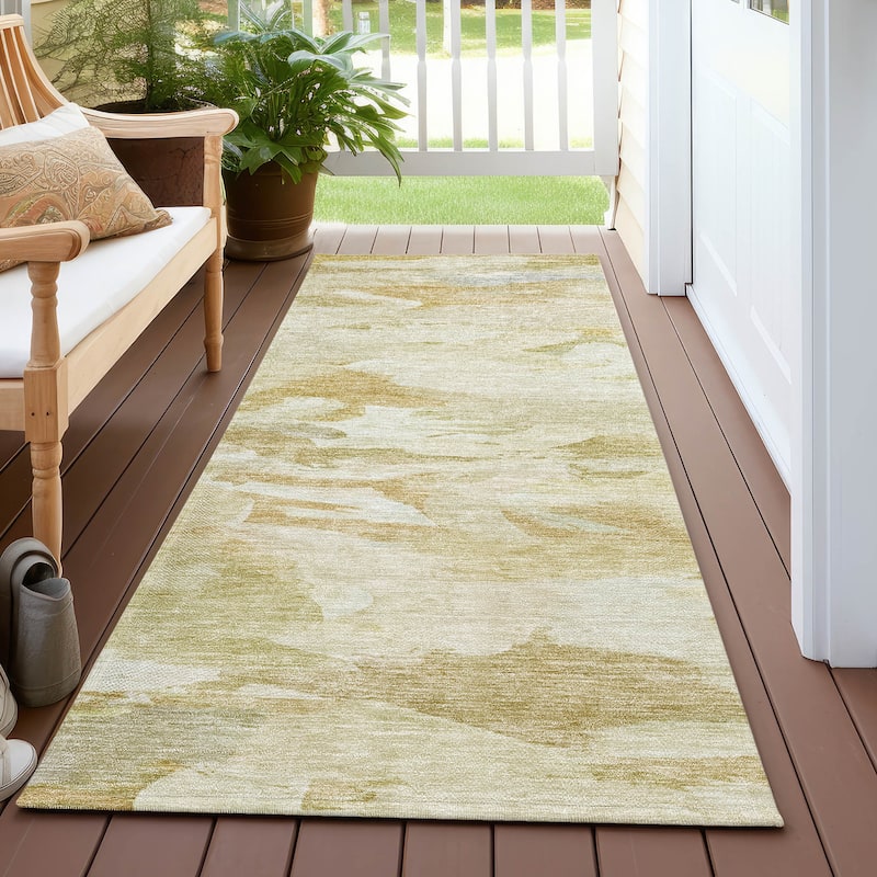 Machine Washable Indoor/ Outdoor Modern Chantille Rug