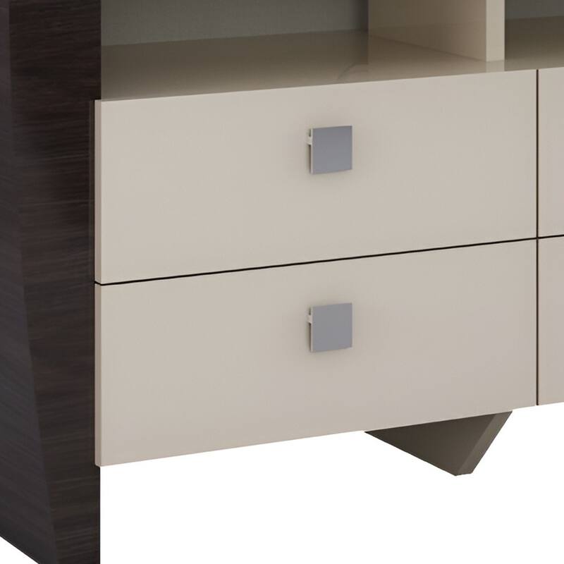HomeRoots 51" Beige Enclosed and Open Storage - 51.00 in. x 28.00 in. x 19.00 in.